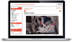 Understanding Infant & Child Safety eclass shown on a laptop product image