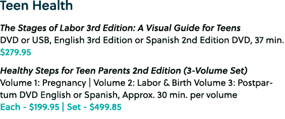 Teen Health The Stages of Labor 3rd Edition: A Visual Guide for Teens DVD or USB, English 3rd Edition or Spanish 2nd ...