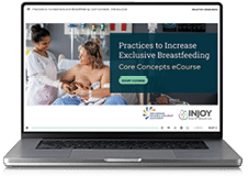 A laptop screen displaying a website about breastfeeding. AI generated content