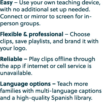 Easy – Use your own teaching device, with no additional set up needed. Connect or mirror to screen for in person grou...