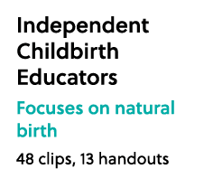Independent Childbirth Educators Focuses on natural birth 48 clips, 13 handouts